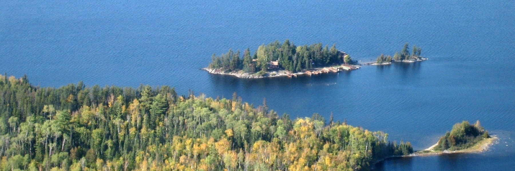 Loch Island Lodge from the Air - Wilderness Ontario Fishing Canada